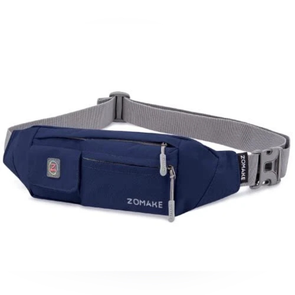 Navy Crossbody Bag with‎ Gray Strap